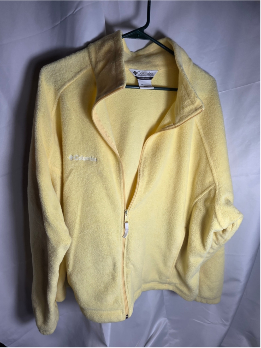 Women's Columbia Fleece Jacket 3X Yellow Full Zip fall cozy athleisure trendy